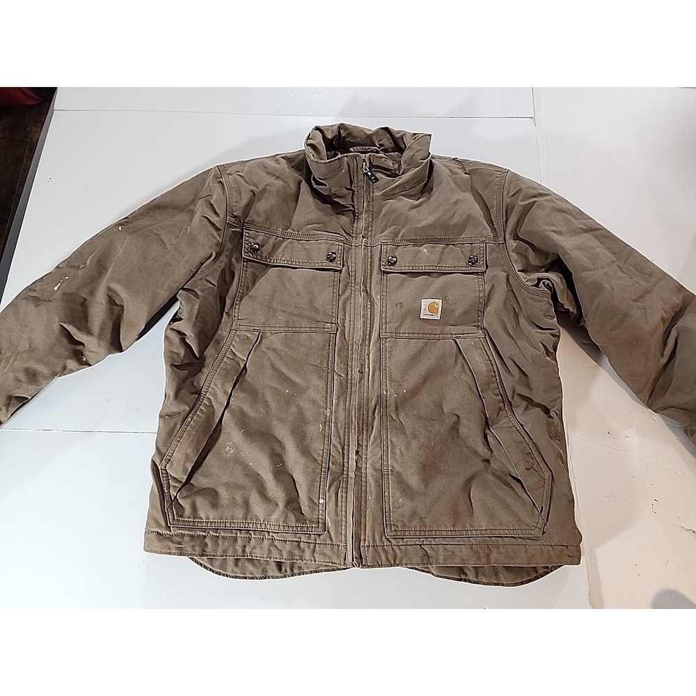 Carhartt 100107 Woodward Quick Duck Insulated Work Jacket Men's L Canyon Brown‎